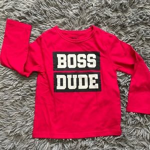 The Children’s Place “Boss Dude” red long sleeve 2T NWOT
